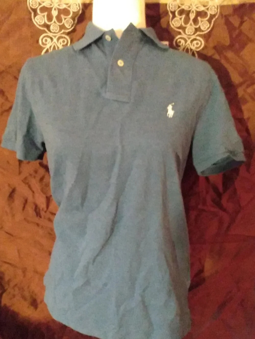 Ralph Lauren Blue Short-Sleeve Polo with White Pony